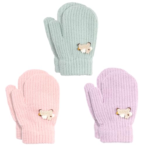TAGVO Kinder Winterhandschuhe für 1-5 Jahre Kleinkind-Baby, Winter Flauschige und Warme Strickhandschuhe, Winddicht Magische Handschuhe Stretch Fäustlinge Handschuhe für Jungen Mädchen von TAGVO