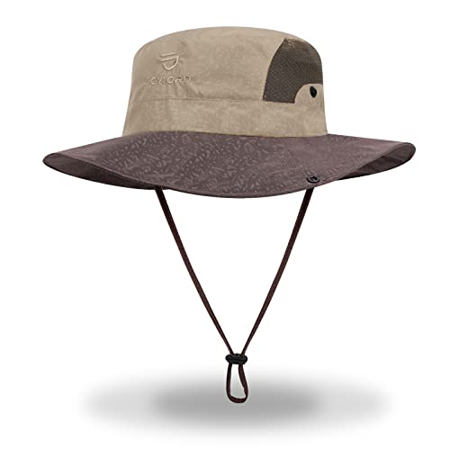 TAGVO Sonnenhut Atmungsaktive breite Krempe, Herren Damen UPF 50+ Outdoor UV Summer Cap mit Nackenschutz Hiking Fischerhut Strand Faltbar Safari Buschhüte Mesh Hat von TAGVO