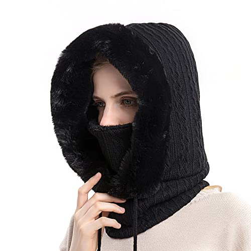 TAGVO Sturmhaube Gesichtsmaske Damen, Warme Balaclava Gesichtsmaske Winddichte Vollgesichtsmaske, Verstellbare Skimaske Kapuzenschal, Winter Fleecemütze für Skifahren Radfahren - Universalgröße von TAGVO