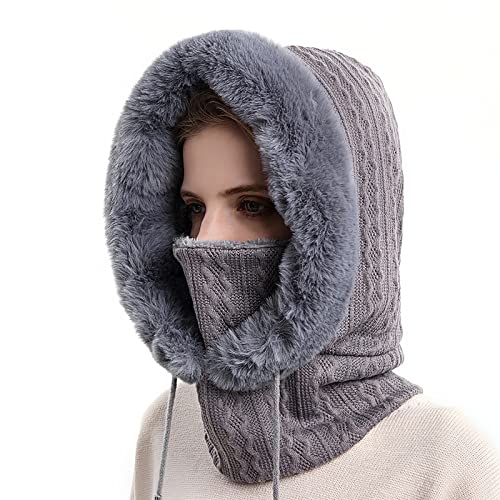 TAGVO Sturmhaube Gesichtsmaske Damen, Warme Balaclava Gesichtsmaske Winddichte Vollgesichtsmaske, Verstellbare Skimaske Kapuzenschal, Winter Fleecemütze für Skifahren Radfahren - Universalgröße von TAGVO