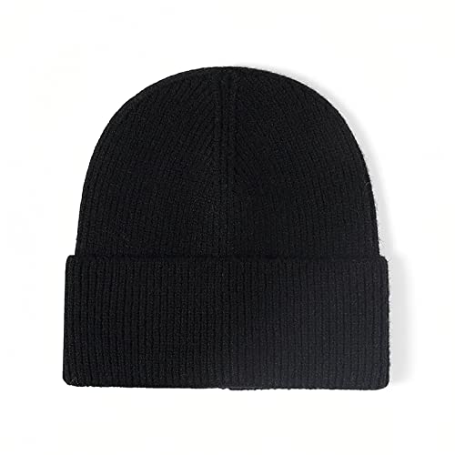 TAGVO Unisex Strickmütze, Watch Beaniemit Rippenmuster und breiter Krempe, Feinstrick Mütze doppelt gestrickt, Strick Beanie, Warm Winter Mütze Ideal für Frühling Herbst und Winter Schwarz von TAGVO