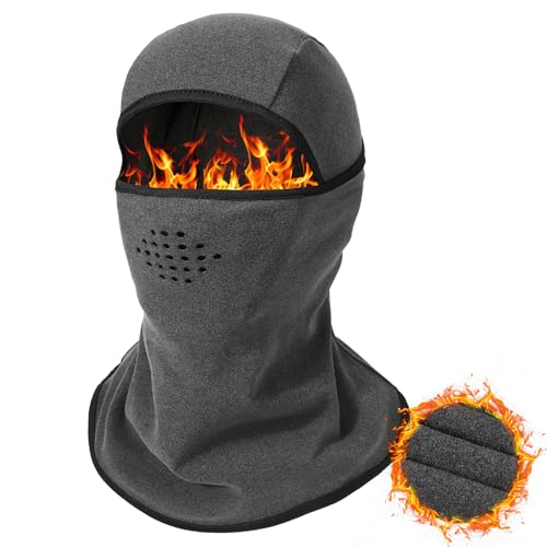 TAGVO Unisex Sturmhaube Winter Thermo Fleece Multifunktional Atmungsaktive mit Löchern Balaclava Skimaske mit Verlängerter Halswärmer-Schal Mütze, Gesichtsmaske unter dem Helm für Herren Damen von TAGVO