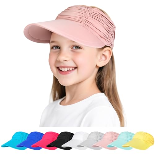 TAGVO Visor Cap mit Verstellbares Kopfband Kinder für Mädchen 4-12, Kühler und Atmungsaktiver Faltbarer Sonnenschutz Sonnenhut, Pferdeschwanz Strand Golf Tennis Kappe Sport Cap Elastisch Visor TAGVO Visor Cap mit Verstellbares Kopfband Kinder für Mädchen 4-12, Kühler und Atmungsaktiver Faltbarer Sonnenschutz Sonnenhut, Pferdeschwanz Strand Golf Tennis Kappe Sport Cap Elastisch Visor von TAGVO