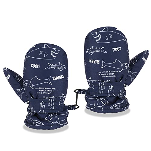 TAGVO Winter Kleinkind Fäustling Handschuhe, Fäustel für Mädchen Jungen, Wasserabweisend und Warme Baumwoll Handschuhe,Wolle Gefüttert Kleinkind Fäustlinge von TAGVO