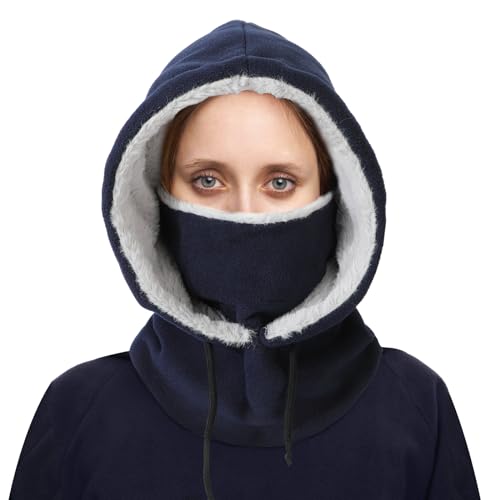 TAGVO Winter Sturmhaube Gesichtsmaske, Warme Winddichte Balaclava Kapuze Vollgesichtsmaske, Balaclava Damen Verstellbare Wolle Skimaske Kapuzenschal Unisex Winter Fleecemütze für Skifahren Radfahren von TAGVO