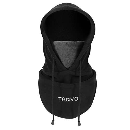 TAGVO Winter Thermal Fleece Sturmhauben, weiche warme verstellbare Kapuze Hut Skifahren Gesichtshaube Halswärmer Wärmer,zum Laufen Skifahren Radfahren Motorräder Wandern - Männer Frauen(Schwarz-grau) von TAGVO