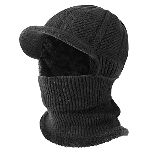 TAGVO Winter Thermo Gesichtsmaske Sturmhauben, Visier Beanie Mütze Strickmütze, Skimaske Herren und Damen, Maske Nackenwärmer Schlauchschal für Radfahren Ski Wandern, Universalgröße von TAGVO