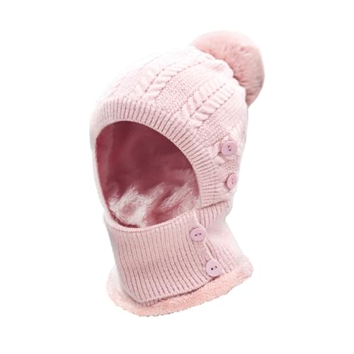 TAGVO Winter Warm Strickmütze&Halswärmer-Sets, Flexible Strickmütze mit Haarball, weiches, dickes Fleece gefüttert, verstellbare Gesichtsmaske für Frauen für Outdoor-Sportarten, Wintergeschenk von TAGVO