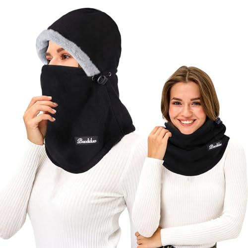TAGVO Winter Warme Sturmhaube Damen Herren Winddicht Balaclava Mütze Skimaske 3 in 1 Thermo-Fleece-Kapuzenschal Gesichtsschutz für Outdoor Radfahren Reiten Skifahren von TAGVO