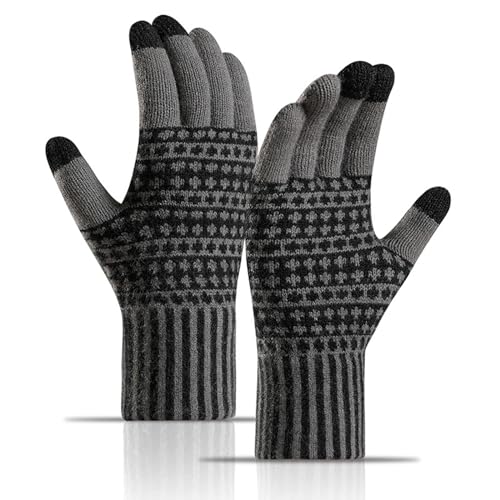 TAGVO Winterhandschuhe Herren Touchscreen Handschuhe Warme Fleece Strickhandschuhe Thermohandschuhe für Outdoor Sport Laufen Radfahren Freizeit von TAGVO