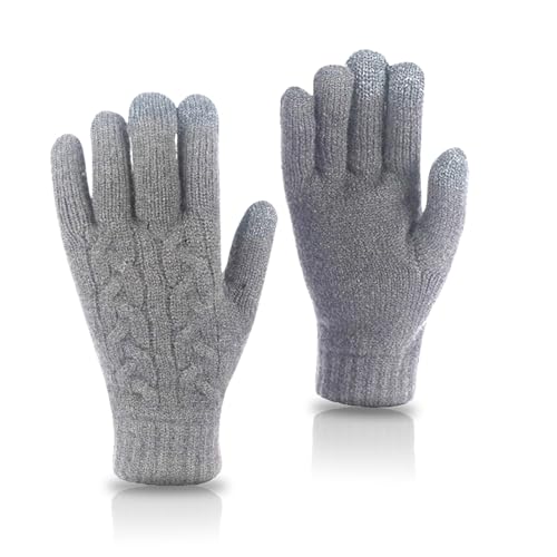 TAGVO Winterhandschuhe Touchscreen Handschuhe Strick, Gedehnt Kaschmir Magie Strickhandschuhe Fleece Stretch Strick Dicke Wollhandschuhe Winterhandschuhe von TAGVO