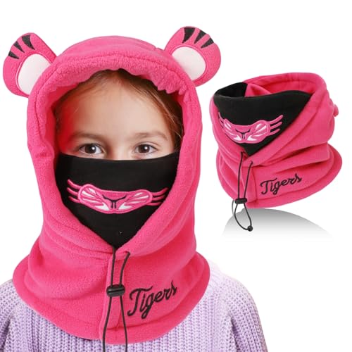 TAGVO Wintermütze Beanie Hut Schal Set für Kinder, Winter Warm Weiches Schlupfmütze, Warm Mütze und Schal Set für Jungen Mädchen 3-10 Jahre, Schalmütze Niedlich Beanie Cap mit Fleecefutter von TAGVO