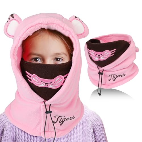 TAGVO Wintermütze Beanie Hut Schal Set für Kinder, Winter Warm Weiches Schlupfmütze, Warm Mütze und Schal Set für Jungen Mädchen 3-10 Jahre, Schalmütze Niedlich Beanie Cap mit Fleecefutter von TAGVO