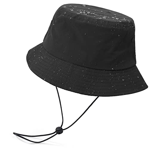 TAGVO XXL Wasserdichter Fischerhut Faltbar Einfarbig Anglerhut Große Bucket UV Hats Sonnenhut Sommerhut Eimerhut 56-64 von TAGVO