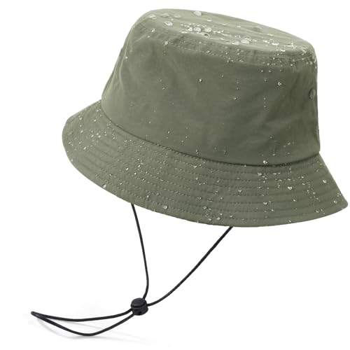 TAGVO XXL Wasserdichter Fischerhut Faltbar Einfarbig Anglerhut Große Bucket UV Hats Sonnenhut Sommerhut Eimerhut 56-64 von TAGVO