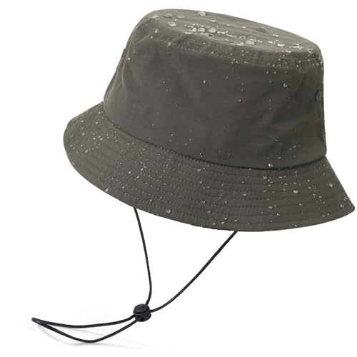 TAGVO XXL Wasserdichter Fischerhut Faltbar Einfarbig Anglerhut Große Bucket UV Hats Sonnenhut Sommerhut Eimerhut 56-64 von TAGVO