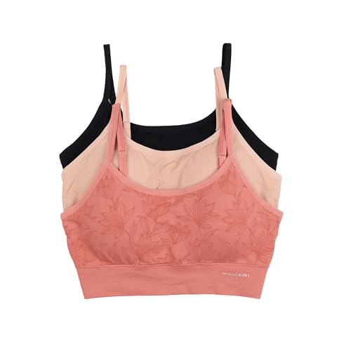 TAHARI Damen 3-Pack Seamless Comfort Bra Sport-BH, Canyon Rose, small (3er Pack) von TAHARI