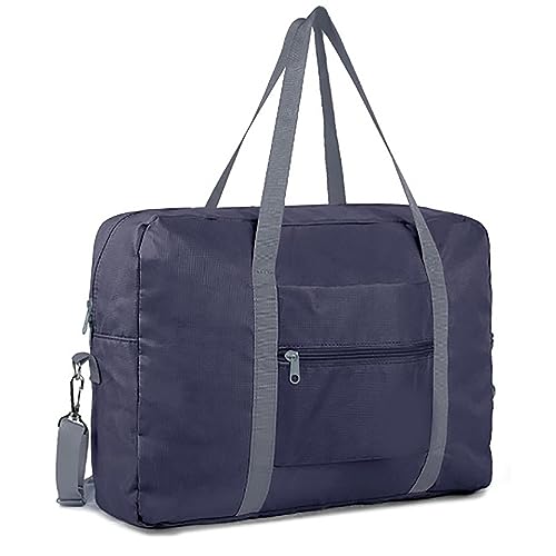 Faltbare Reise Duffel Bag Leichte Sport Tote Turnbeutel Wasserabweisend Reißfest Gepäck Tasche, blau von TAHUAON