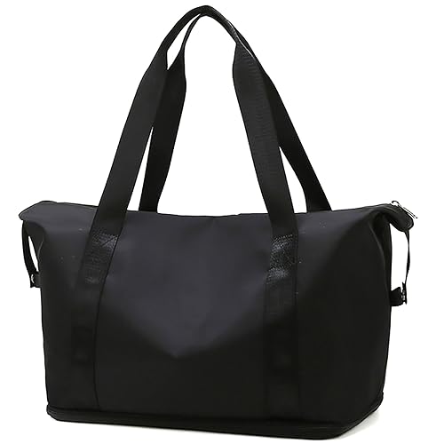 Große Reisetasche, Wochenendtasche für Frauen, Trocken- und Nass-Trennung, Übernachtungstaschen, Reisetasche, multifunktional, Sport, Turnbeutel, erweiterbar (25 l oder 36 l), Farbe A von TAHUAON