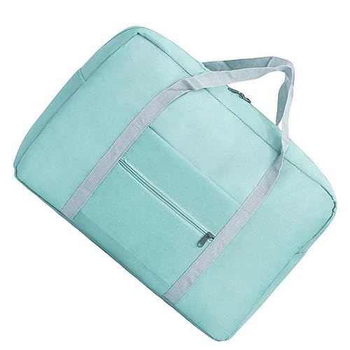 Reisetasche Wochenendtasche Übernachtungstaschen für Frauen Faltbare Weiche Strandtasche mit Reißverschluss Wasserdichte Sport Seesack Hellblau, Farbe A von TAHUAON