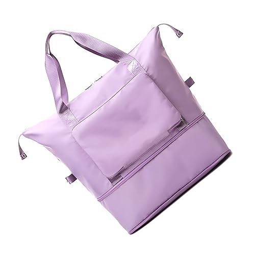 Reisetasche für Damen, Reisetaschen, faltbar, Sport, Turnbeutel, wasserabweisend, Wochenendtasche für Damen und Herren, leicht, für Reisen, den täglichen Gebrauch, Fitnessstudio, Lila, Farbe A von TAHUAON