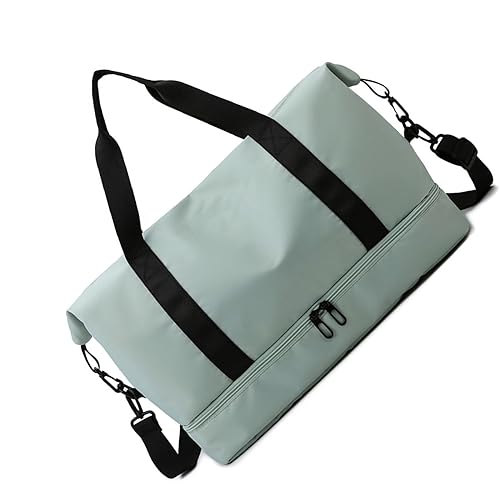 Reisetasche mit Schuhfach, Sporttasche, leicht, wasserdicht, Wochenend-Übernachtungstasche für Damen und Herren, Grün, Farbe A von TAHUAON