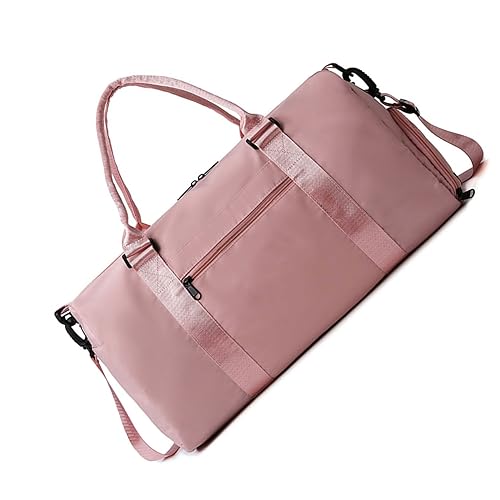 Sport Reise Duffle Bag Große Gym Tote Bag für Frauen, Weekender Bag Carry on Bag für Flugzeug, Damen Strandtasche Übernachtungstasche Wasserdichte Krankenhaustasche Gepäcktasche Rosa, Farbe A von TAHUAON