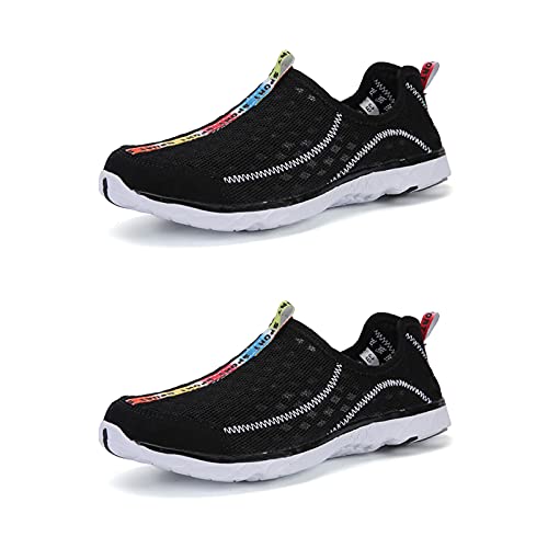 TAHUAON Schnell trocknende Wasserschuhe für Damen, für Strand, Wassersport, leicht, weich, rutschfest, für Spaziergänge, Strand, Laufschuhe, Schwarz , 39 2/3 EU von TAHUAON