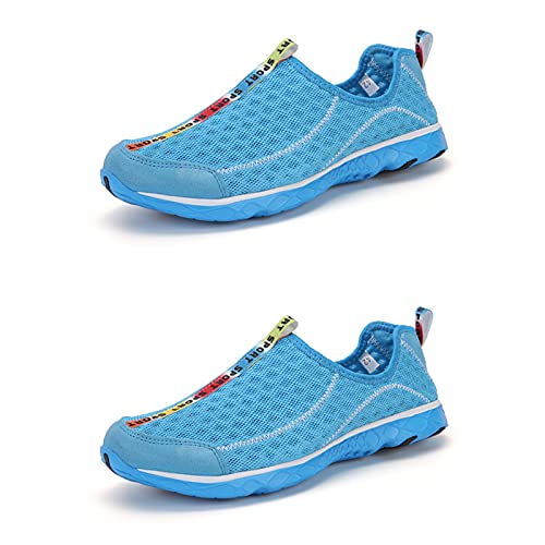 TAHUAON Schnell trocknende Wasserschuhe für Damen, für Strand, Wassersport, leicht, weich, rutschfest, für Spaziergänge, Strand, Laufschuhe, blau, 38 2/3 EU von TAHUAON