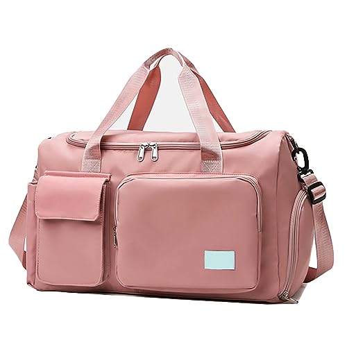 Turnbeutel für Frauen, wasserdichte Duffle Bag Carry On Weekender Tasche mit Schuhfach & Nasstasche, Tragetasche für Reisen, Workout, Sport, rose von TAHUAON