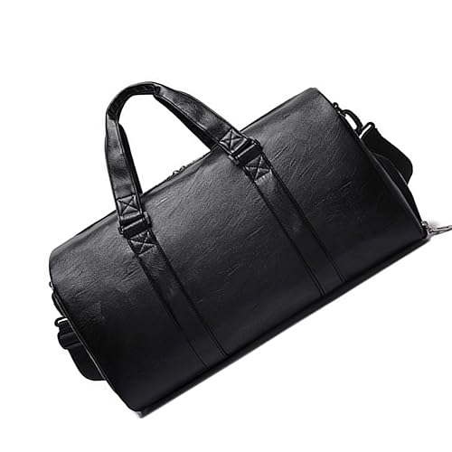 Veganes Leder Herren Reisetasche 25 30 35 Liter 16 18 20 Zoll Sporttasche Weekender Tasche mit Schuhfach, Farbe A von TAHUAON