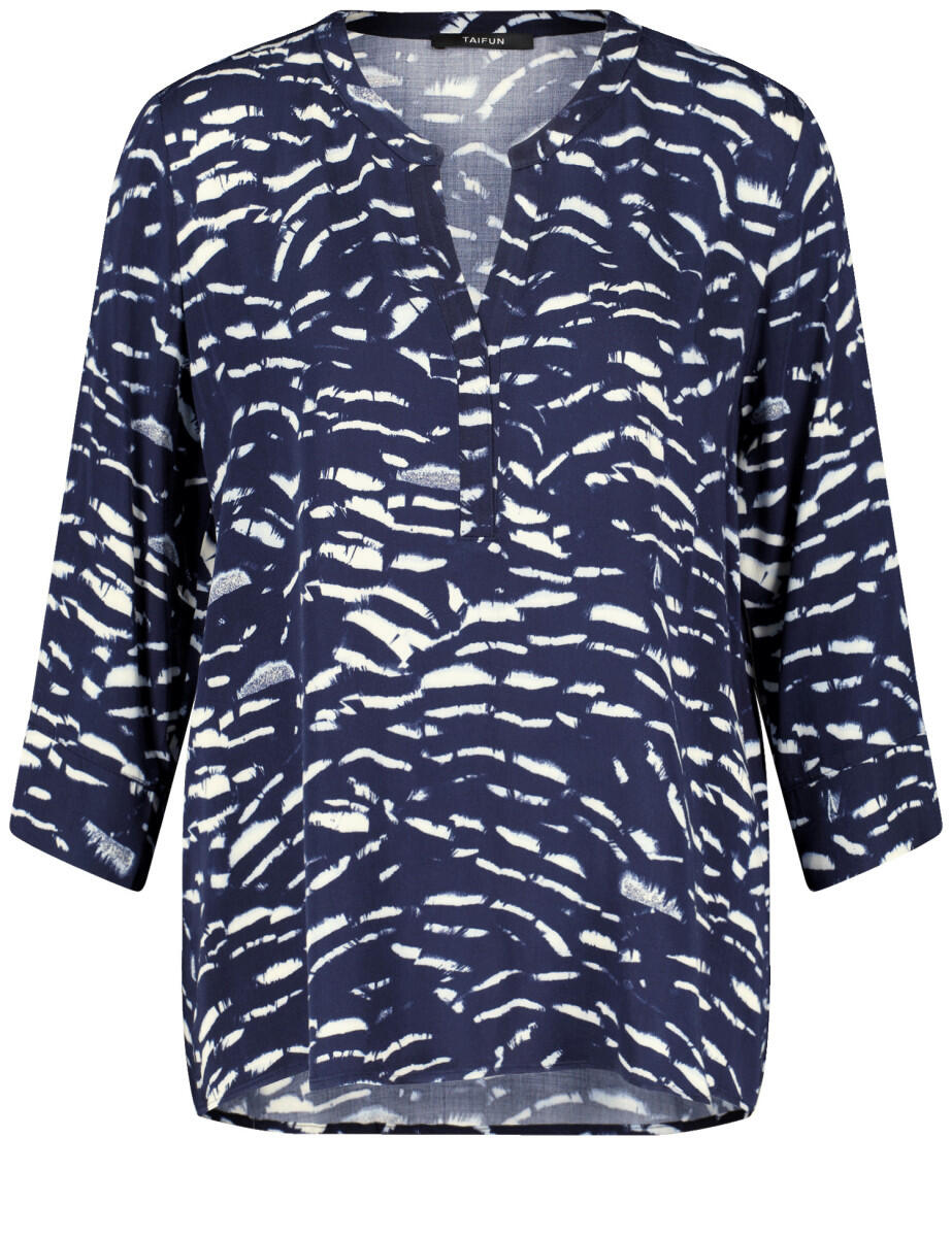 TAIFUN - 3/4 Arm Bluse mit V-Ausschnitt blau - Gr. - 36 von TAIFUN