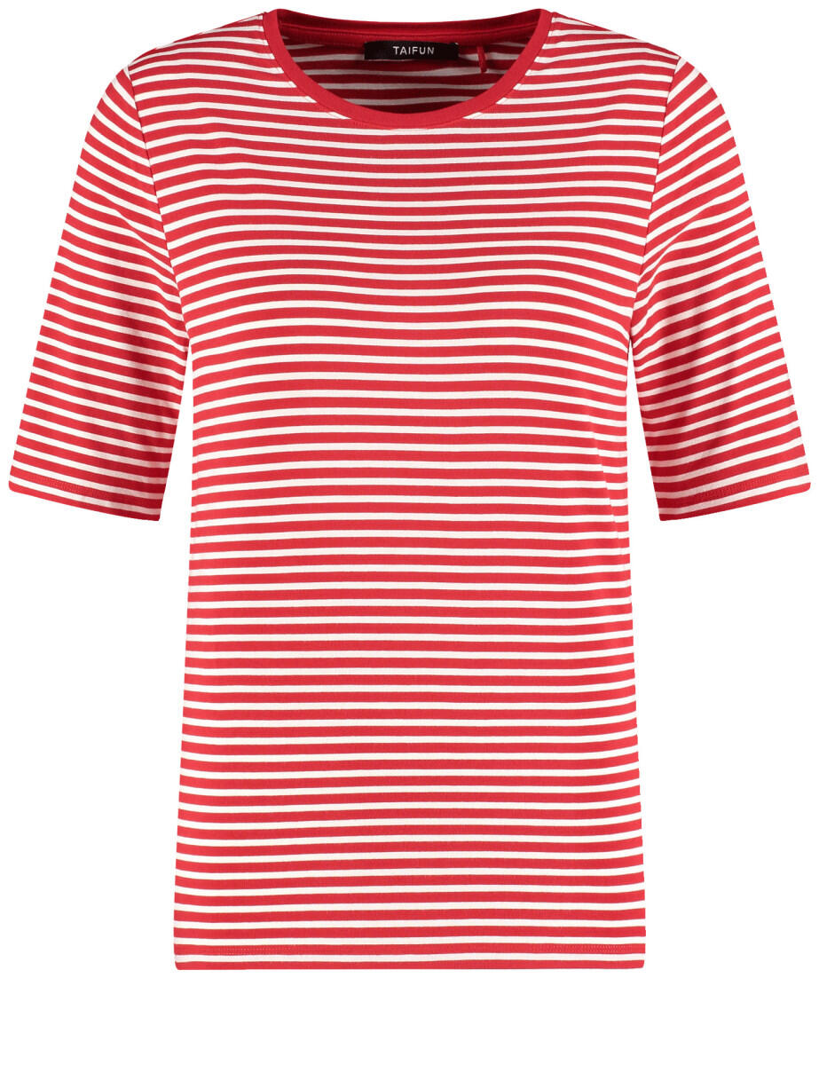 TAIFUN - Basic Ringel-Shirt rot - Gr. - 44 von TAIFUN