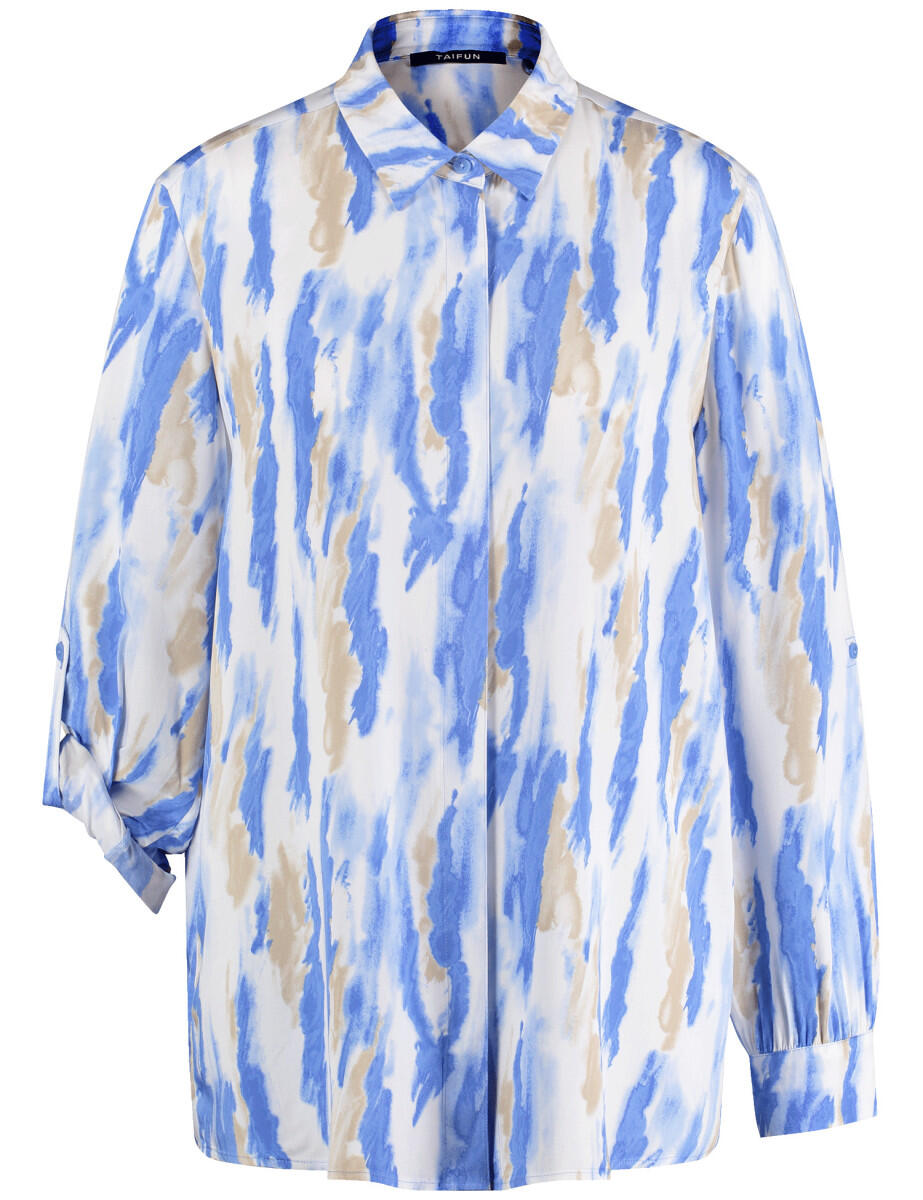 TAIFUN - Bluse mit Allover-Muster blau - Gr. - 34 von TAIFUN