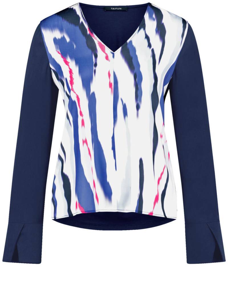 TAIFUN - Blusenshirt mit V-Ausschnitt blau - Gr. - 42 von TAIFUN