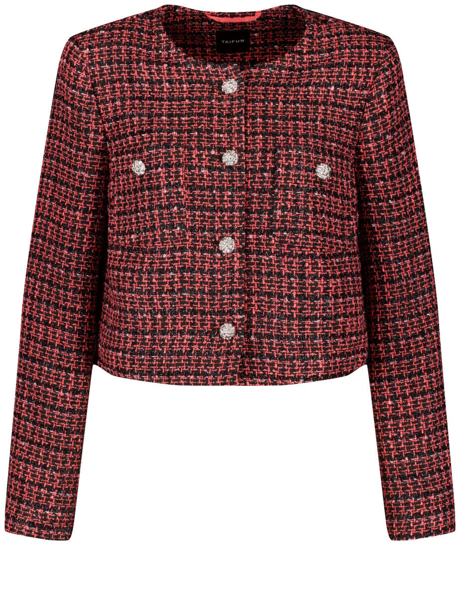 TAIFUN - Bouclé Blazer rot/schwarz - Gr. - 40 von TAIFUN