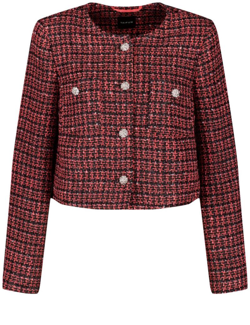 TAIFUN - Bouclé Blazer rot/schwarz - Gr. - 40 von TAIFUN