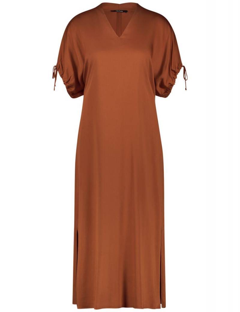 TAIFUN - Elegantes Satinkleid mit Raffungen am Arm braun - Gr. - 40 von TAIFUN
