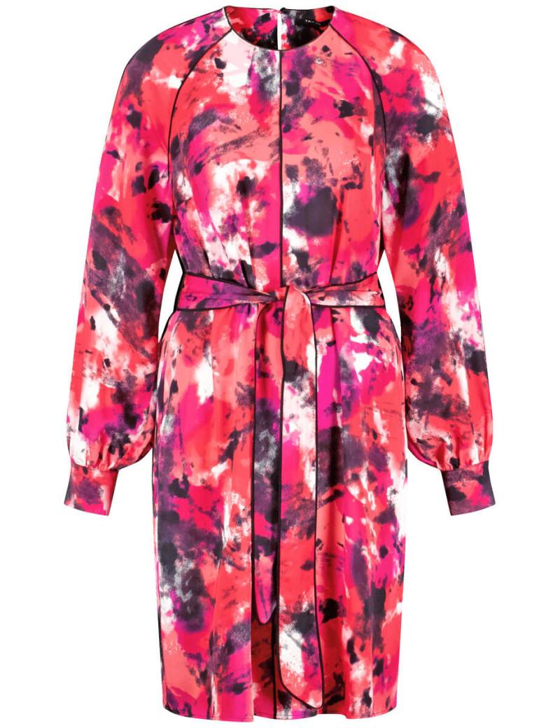 TAIFUN - Gemustertes Kleid mit Bindegürtel rot - Gr. - 38 von TAIFUN