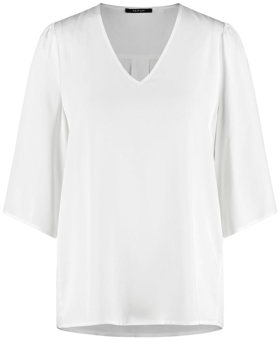 TAIFUN - Halbarmbluse mit V-Ausschnitt weiß - Gr. - 38 von TAIFUN