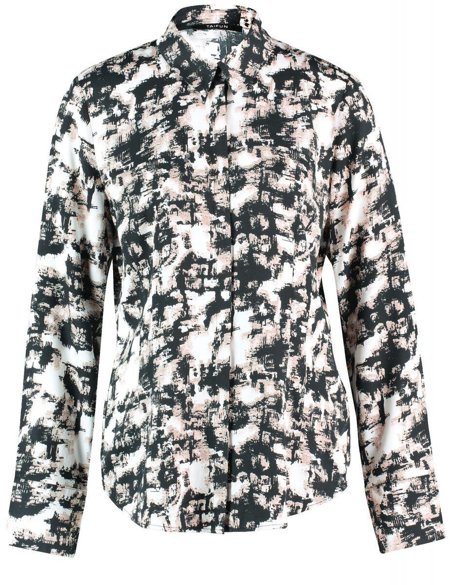 TAIFUN - Hemdbluse mit Allover-Print weiß - Gr. - 34 von TAIFUN