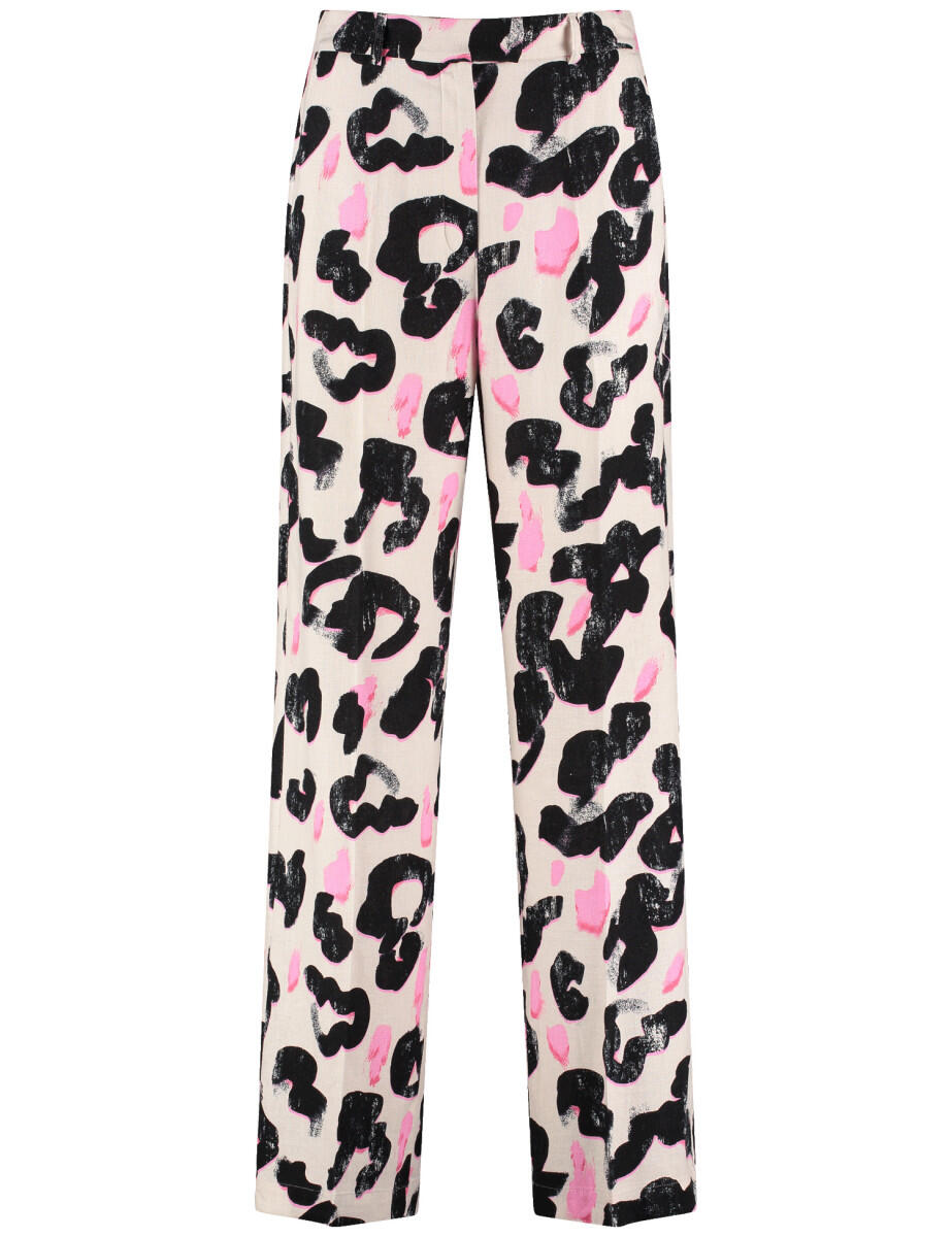 TAIFUN - Hose mit Allover-Print beige/weiß - Gr. - 44 von TAIFUN