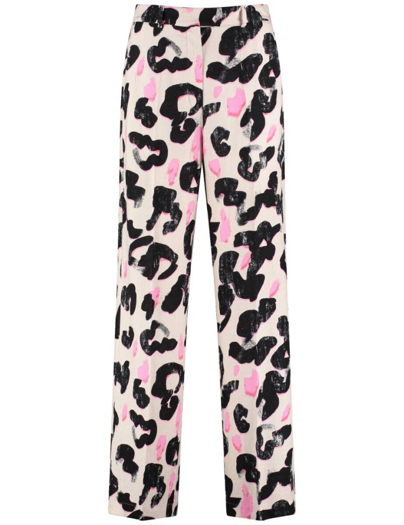 TAIFUN - Hose mit Allover-Print beige/weiß - Gr. - 44 von TAIFUN