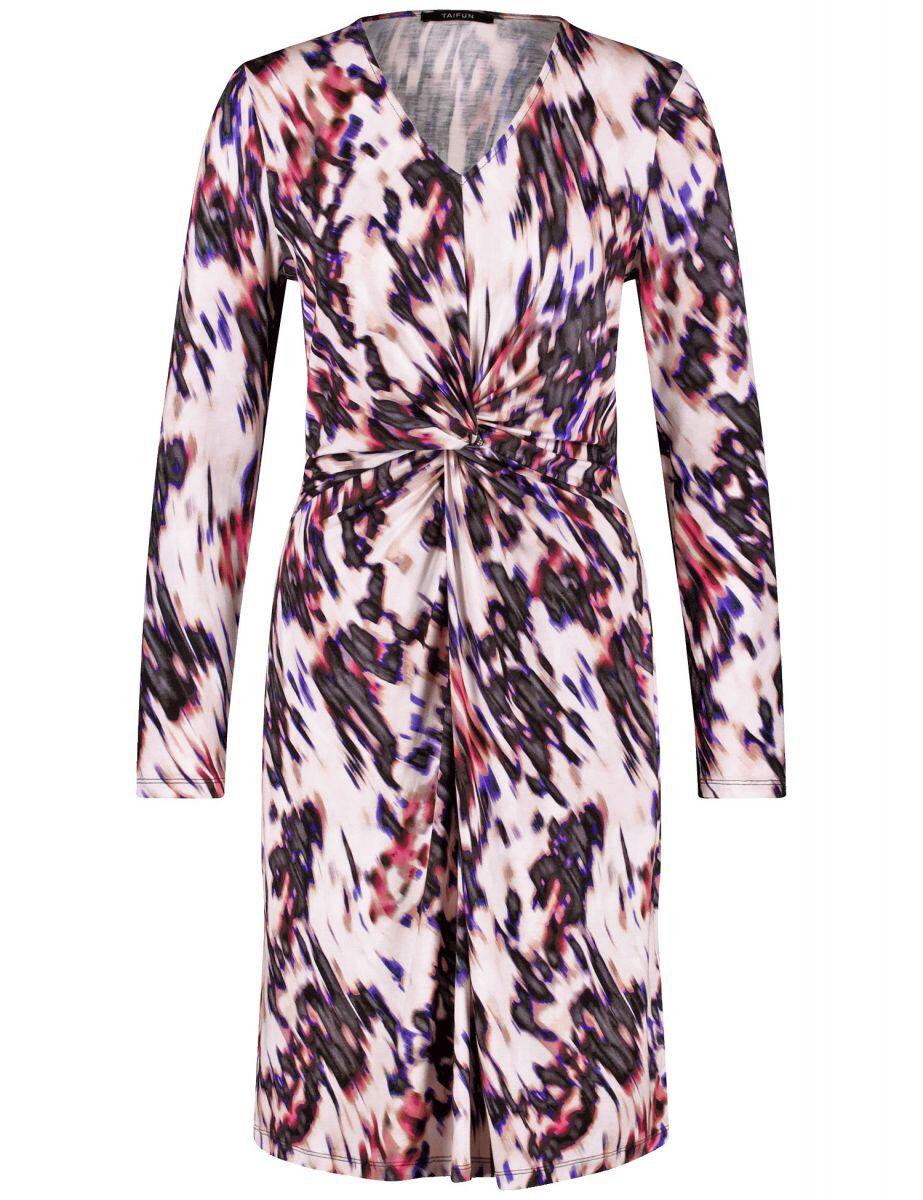 TAIFUN - Kleid mit Knotendetail schwarz/pink/beige - Gr. - 44 von TAIFUN