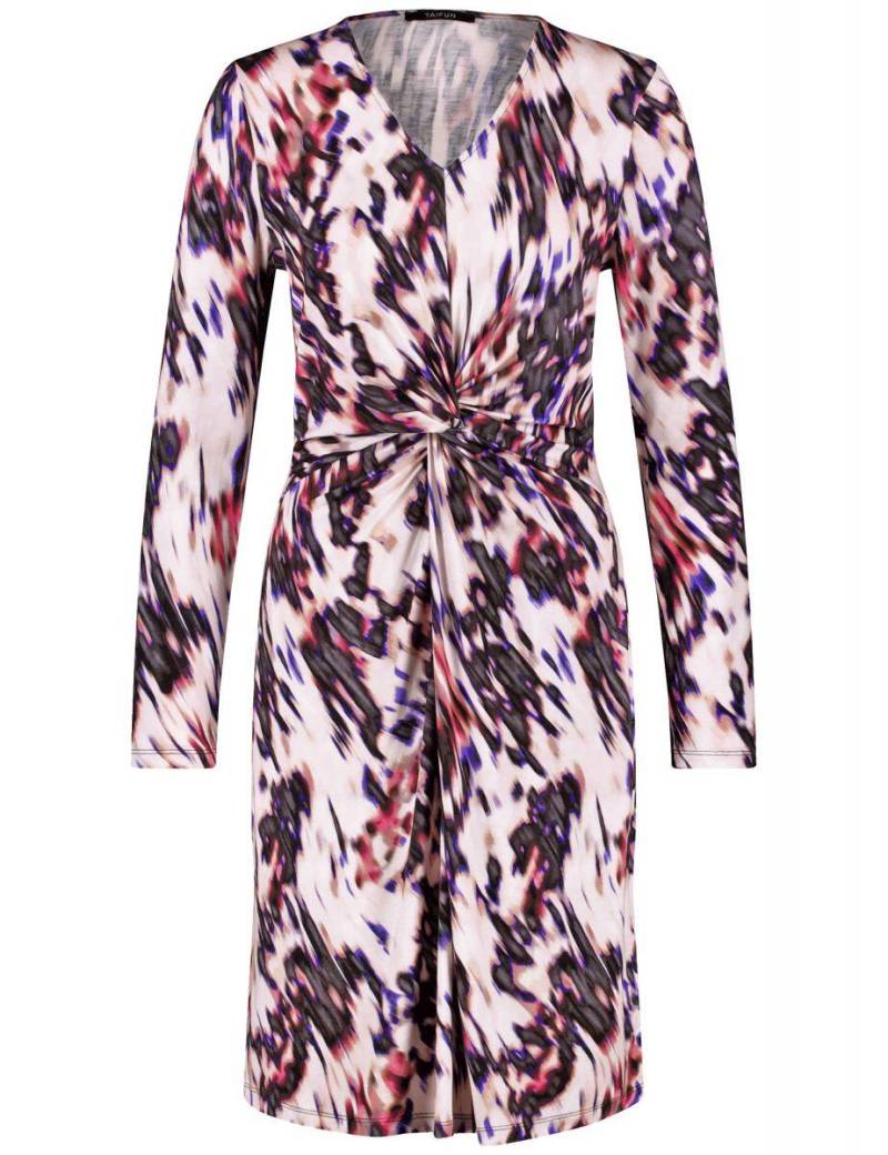 TAIFUN - Kleid mit Knotendetail schwarz/pink/beige - Gr. - 44 von TAIFUN