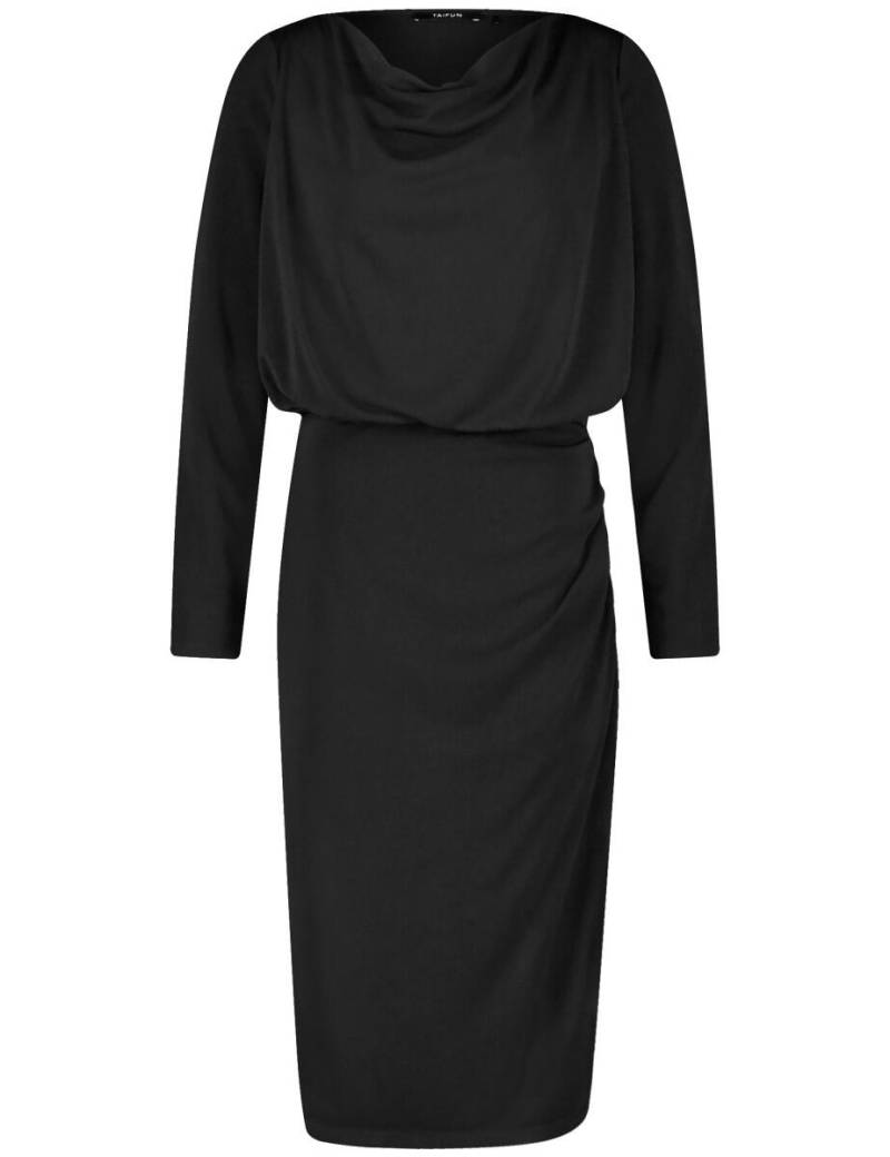 TAIFUN - Kleid mit Wasserfallausschnitt schwarz - Gr. - 36 von TAIFUN