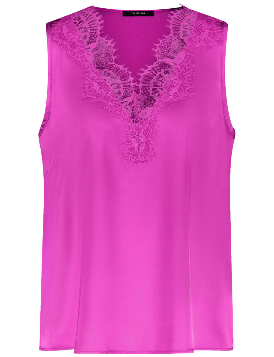 TAIFUN - Kurzärmelige Bluse pink - Gr. - 48 von TAIFUN