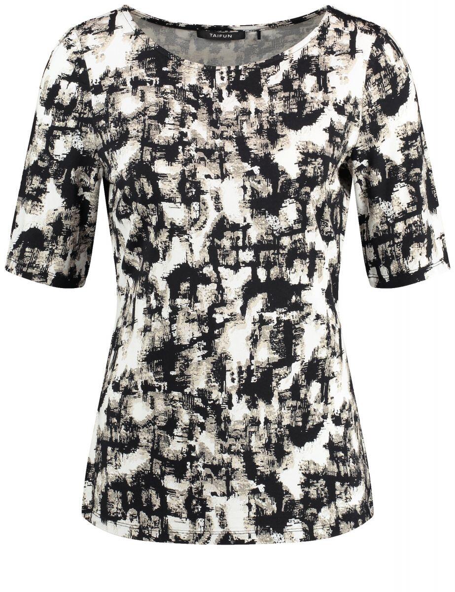 TAIFUN - Kurzarmshirt beige/weiß - Gr. - 38 von TAIFUN