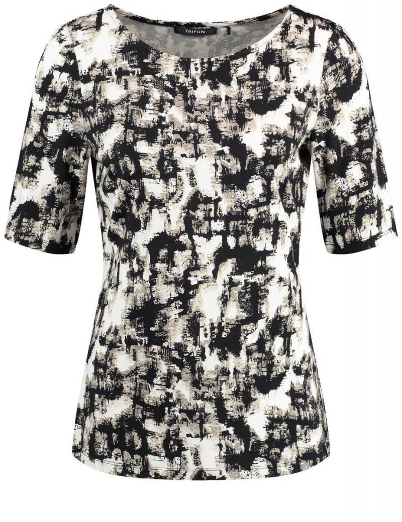 TAIFUN - Kurzarmshirt beige/weiß - Gr. - 38 von TAIFUN