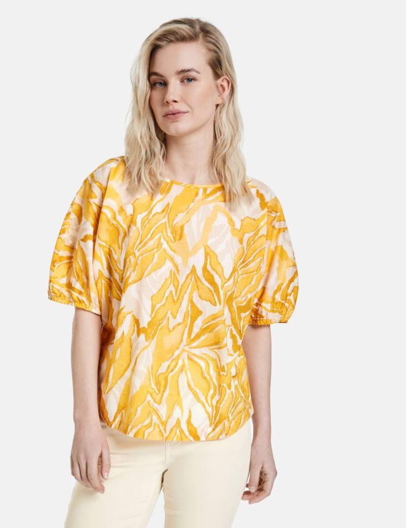 TAIFUN - Leichtes Blusenshirt mit kurzen Ballonärmeln gelb - Gr. - 34 von TAIFUN